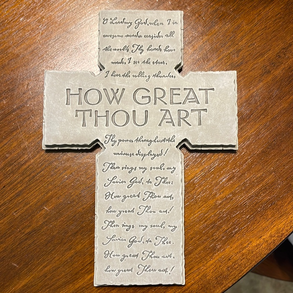 “How Great Thou Art” wall art cross